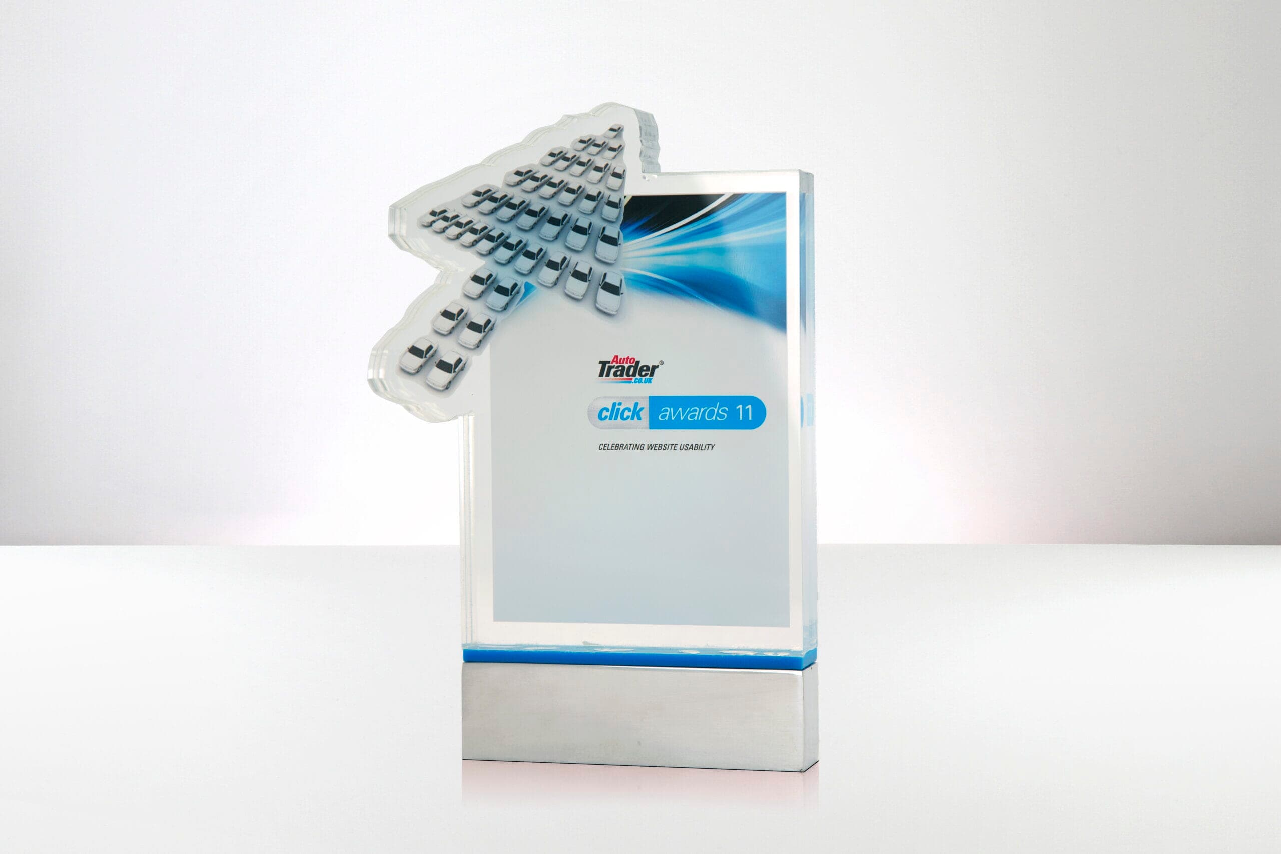 Auto Trader Click Awards trophy celebrating automotive website usability